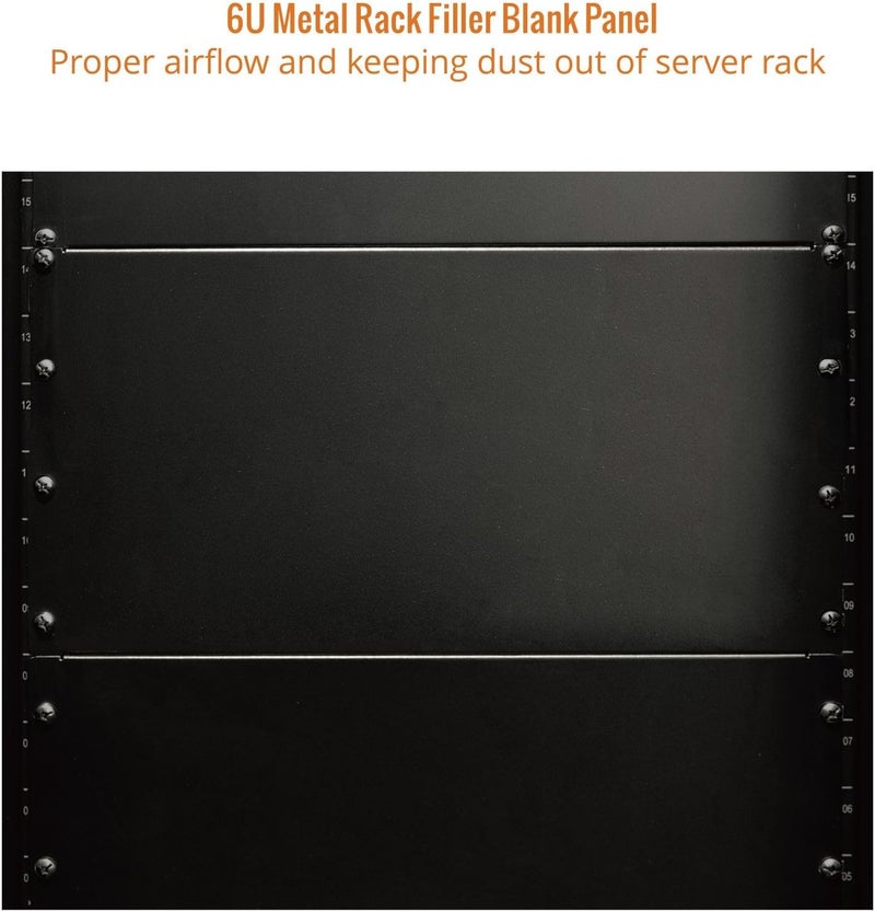 Tecmojo 6U Blank Panel,Rack Mount Plate for 19inch Server Rack,Network Rack,Enclosures and Cabinets,Solid,Black - Image 5